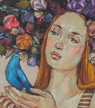 The Blue Bird by Mika Burt |   Closeup View of Artwork 