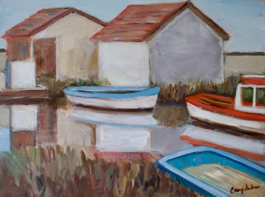 acrylic painting by Carey Parks titled l’ile d’Oléron