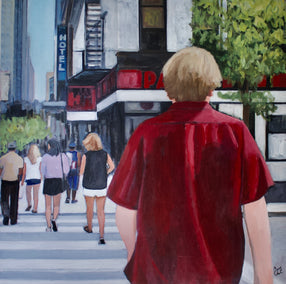 acrylic painting by Carey Parks titled Off Broadway