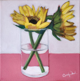 acrylic painting by Carey Parks titled Sunflowers