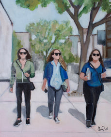 acrylic painting by Carey Parks titled Walking in the East Village