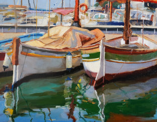 Cassis Boats by Jonelle Summerfield |   Closeup View of Artwork 