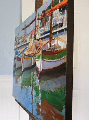 Cassis Boats by Jonelle Summerfield |  Side View of Artwork 