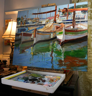 Cassis Boats by Jonelle Summerfield |  Context View of Artwork 