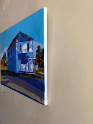 Moody Blue House by Laura (Yi Zhen) Chen |  Side View of Artwork 