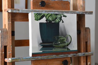 Calathea with a Green Pitcher by Christopher Garvey |  Side View of Artwork 