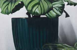 Calathea with a Green Pitcher by Christopher Garvey |   Closeup View of Artwork 