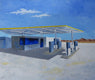 Original art for sale at UGallery.com | William Cody Gas Station #2 by Mitchell Freifeld | $475 | oil painting | 25' h x 30' w | thumbnail 1