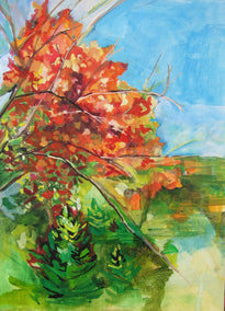 acrylic painting by Colette Wirz Nauke titled Fall Blossoms