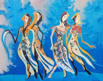 acrylic painting by Diana Elena Chelaru titled Dance