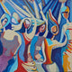 Original art for sale at UGallery.com | Dancing with Friends by Diana Elena Chelaru | $350 | acrylic painting | 12' h x 12' w | thumbnail 1