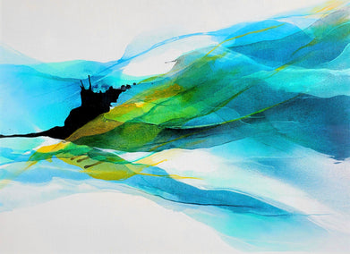 acrylic painting by Dorothy Dunn titled Stormy Seas