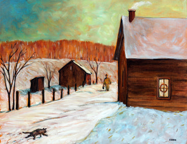 oil painting by Doug Cosbie titled Christmas Morning