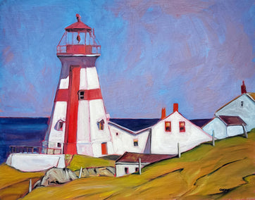 oil painting by Doug Cosbie titled East Quoddy Lighthouse, Campobello Island