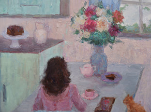 Breakfast for Two by Oksana Johnson |   Closeup View of Artwork 