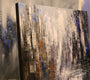 Original art for sale at UGallery.com | Urban Ramparts by Tatiana Iliina | $3,050 | acrylic painting | 36' h x 36' w | thumbnail 2