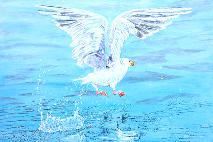 acrylic painting by Emil Morhardt titled Off With a Splash III