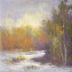 Original art for sale at UGallery.com | Fall Shadows by Gail Greene | $75 | oil painting | 4' h x 4' w | thumbnail 1