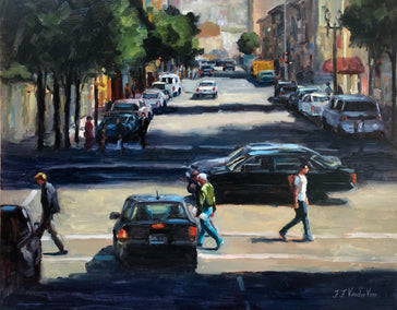 oil painting by Faye Vander Veer titled Crosswalk