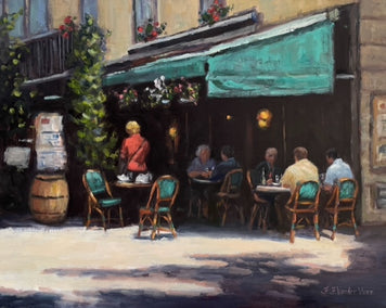 oil painting by Faye Vander Veer titled Shadows of Paris