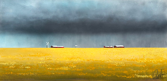 acrylic painting by Fernando Garcia titled Rain on the Farm