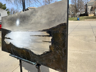 Moon Over the Lake by Fernando Garcia |   Closeup View of Artwork 