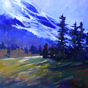 acrylic painting by Nancy Merkle titled Foot of the Mountain