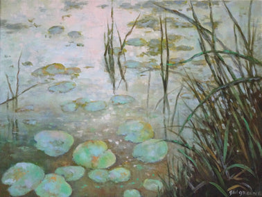 oil painting by Gail Greene titled Waterlilies at Dawn