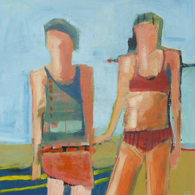 acrylic painting by Gail Ragains titled Swim Lesson