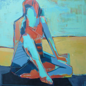 acrylic painting by Gail Ragains titled Triangle Pose