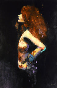 oil painting by Gary Leonard titled Woman with Red Hair