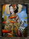 Original art for sale at UGallery.com | Geisha with a Red Flower by Scott Dykema | $4,550 | mixed media artwork | 60' h x 48' w | thumbnail 3