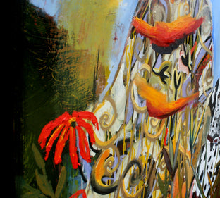 Geisha with a Red Flower by Scott Dykema |   Closeup View of Artwork 