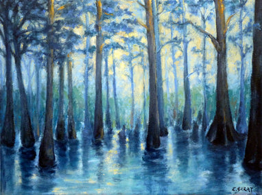 oil painting by Elizabeth Garat titled Ghost River Sentinels