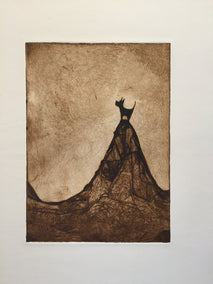 printmaking by Doug Lawler titled Lone Dog