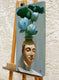 Original art for sale at UGallery.com | The Buddha Head Vase by Guigen Zha | $800 | oil painting | 24' h x 12' w | thumbnail 2