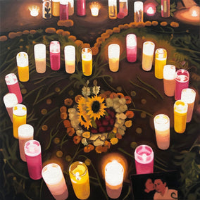 oil painting by Hadley Northrop titled Heart of Candles