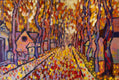 Original art for sale at UGallery.com | Avenue by Robert Hofherr | $925 | acrylic painting | 20' h x 30' w | thumbnail 1