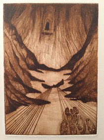 printmaking by Doug Lawler titled Hole in the Wall