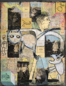 mixed media artwork by Libby Ramage titled Siblings