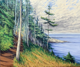 oil painting by Jay Jensen titled The Trail at West Quoddy Head