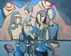 Original art for sale at UGallery.com | Pub Scene by Diana Elena Chelaru | $675 | acrylic painting | 16' h x 20' w | thumbnail 1