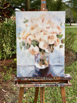 Cream Peonies by Nava Lundy |  Context View of Artwork 