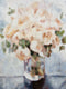 Original art for sale at UGallery.com | Cream Peonies by Nava Lundy | $825 | acrylic painting | 24' h x 18' w | thumbnail 1