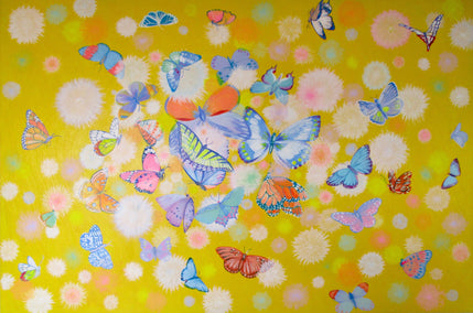 acrylic painting by Natasha Tayles titled Joyful Butterflies