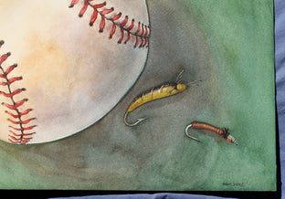 Fly Ball by Dwight Smith |  Side View of Artwork 