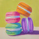 Original art for sale at UGallery.com | Four Macarons by Pat Doherty | $225 | oil painting | 6' h x 6' w | thumbnail 1