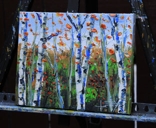 Silver Birch by Lisa Elley |  Side View of Artwork 