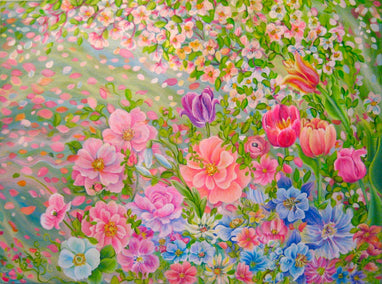 acrylic painting by Natasha Tayles titled Floral Blooms