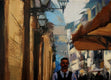 Original art for sale at UGallery.com | Italian Cafe by Jonelle Summerfield | $600 | oil painting | 18' h x 24' w | thumbnail 2